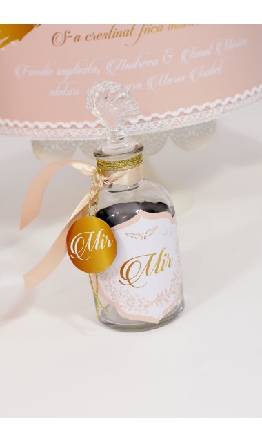 Trusou de botez gold cu ingeras pentru fetite cu broderie personalizata, Gold Wings 3